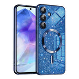 Husa pentru Samsung Galaxy A55 5G, Techsuit Lux Glitter MagSafe, albastru