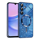 Husa pentru Samsung Galaxy A15 4G, Techsuit Lux Glitter MagSafe, albastru