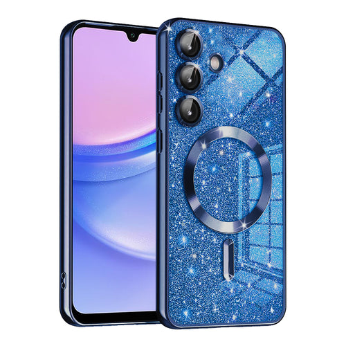 Husa pentru Samsung Galaxy A15 4G, Techsuit Lux Glitter MagSafe, albastru