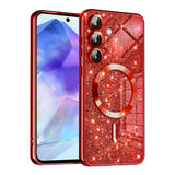 Husa pentru Samsung Galaxy A55 5G, Techsuit Lux Glitter MagSafe, argintiu