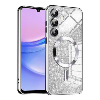 Husa pentru Samsung Galaxy A15 4G, Techsuit Lux Glitter MagSafe, argintiu