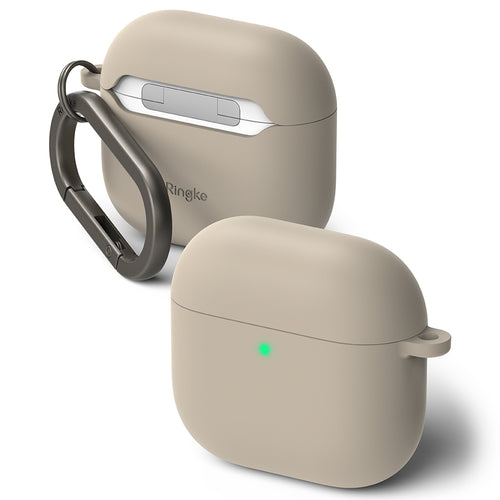 Husa casti pentru AirPods 4, Ringke, Silicone Stone, gri