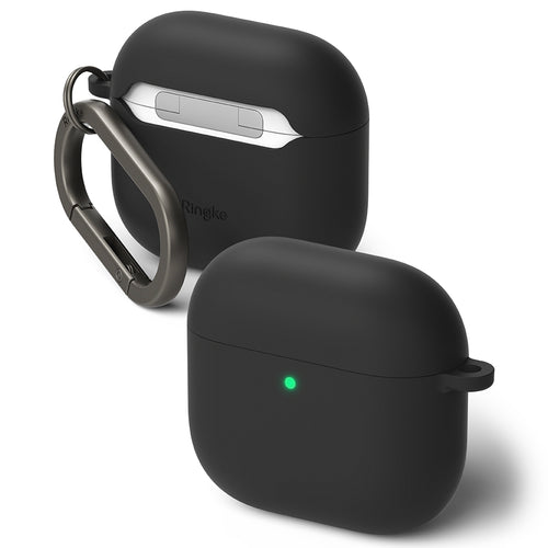 Husa casti pentru AirPods 4, Ringke, Silicone, negru