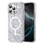 Husa pentru iPhone 16 Pro, Techsuit Sparkly Glitter MagSafe, alb