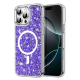 Husa pentru iPhone 16 Pro Max, Techsuit Sparkly Glitter MagSafe, alb