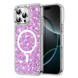 Husa pentru iPhone 16 Pro Max, Techsuit Sparkly Glitter MagSafe, alb