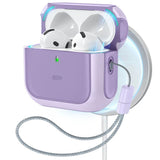 Husa casti pentru AirPods 4, ESR, Orbit Hybrid Halolock, alb