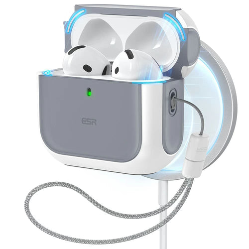 Husa casti pentru AirPods 4, ESR, Orbit Hybrid Halolock, alb