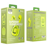Casti wireless Acefast (T6), USB-C, IPX4, Bluetooth 5.3, ENC, Incarcare rapida, LED Afisaj digital, 500mAh, verde