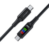 Cablu Acefast de date (C7-03), Type-C to Type-C, 100W Incarcare rapida, 5A, Afisaj LED, 1.2m, negru