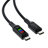 Cablu Acefast de date (C7-03), Type-C to Type-C, 100W Incarcare rapida, 5A, Afisaj LED, 1.2m, negru