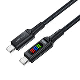 Cablu Acefast de date (C7-03), Type-C to Type-C, 100W Incarcare rapida, 5A, Afisaj LED, 1.2m, negru