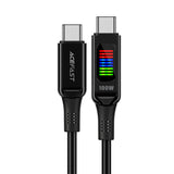 Cablu Acefast de date (C7-03), Type-C to Type-C, 100W Incarcare rapida, 5A, Afisaj LED, 1.2m, negru