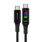 Cablu Acefast de date (C7-03), Type-C to Type-C, 100W Incarcare rapida, 5A, Afisaj LED, 1.2m, negru