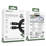 Cablu Acefast de date (C7-03), Type-C to Type-C, 100W Incarcare rapida, 5A, Afisaj LED, 1.2m, negru