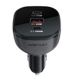 Incarcator auto Acefast (B14), 2x USB-C, USB, 165W, Incarcare rapida, Intelligent Temperature Control, negru