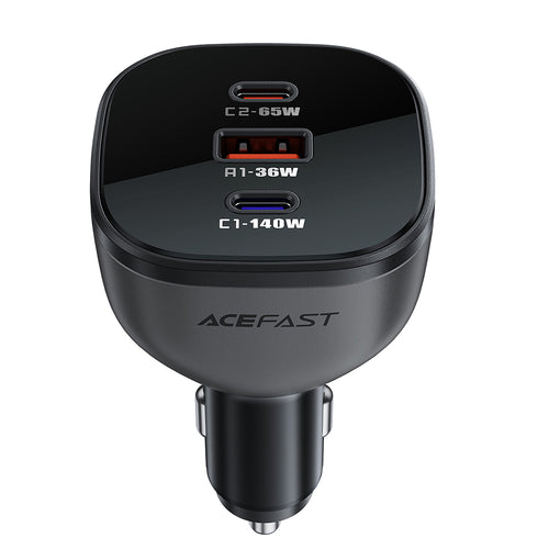 Incarcator auto Acefast (B14), 2x USB-C, USB, 165W, Incarcare rapida, Intelligent Temperature Control, negru