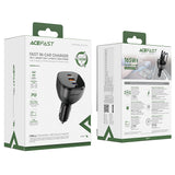 Incarcator auto Acefast (B14), 2x USB-C, USB, 165W, Incarcare rapida, Intelligent Temperature Control, negru