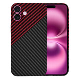 Husa pentru iPhone 16 Plus, Techsuit Carbonite FiberShell, rosu inchis