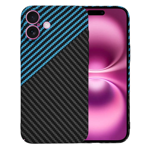 Husa pentru iPhone 16 Plus, Techsuit Carbonite FiberShell, bleu