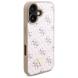 Husa pentru iPhone 16, Guess Hardcase 4G Triangle Metal Logo (GUHCP16SPG4GPH), alb