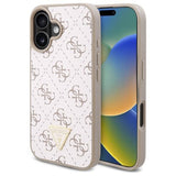 Husa pentru iPhone 16, Guess Hardcase 4G Triangle Metal Logo (GUHCP16SPG4GPH), alb