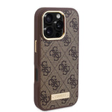Husa pentru iPhone 16 Pro, Guess Hardcase 4G Logo Plate MagSafe (GUHMP16LU4GPRB), albastru