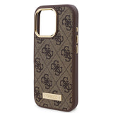 Husa pentru iPhone 16 Pro, Guess Hardcase 4G Logo Plate MagSafe (GUHMP16LU4GPRB), albastru