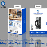 Suport de birou Lito Travel Suport telefon (LH01), Pliabil, 360° rotation, One-Hand Operation Design, gri