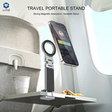 Suport de birou Lito Travel Suport telefon (LH01), Pliabil, 360° rotation, One-Hand Operation Design, gri