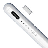 Stylus pen Lito (K1), Wireless Charging, Respingere palma, 90mAh, pentru iPad, alb