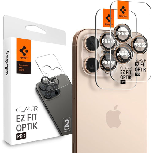 Folie de protectie pentru iPhone 16 Pro, Spigen (2 pack) Optik.tR EZ Fit Pro Camera Glass (AGL08862)