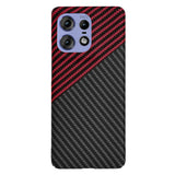 Husa pentru Motorola Edge 50 Pro, Techsuit Carbonite FiberShell, rosu inchis