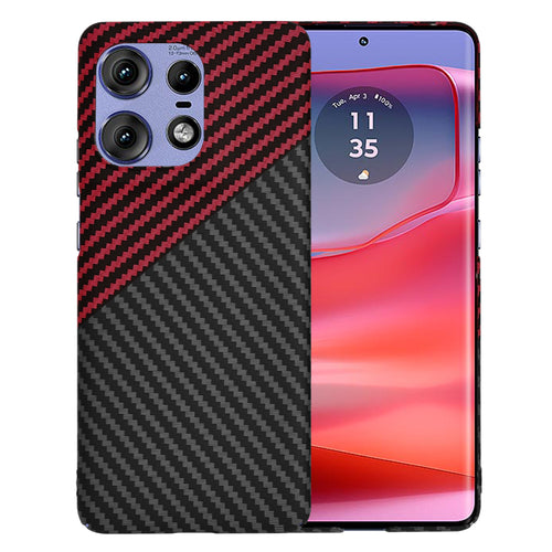 Husa pentru Motorola Edge 50 Pro, Techsuit Carbonite FiberShell, rosu inchis