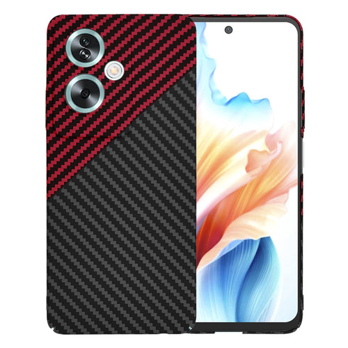 Husa pentru OPPO A79 5G, Techsuit Carbonite FiberShell, rosu inchis