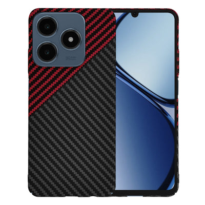 Husa pentru Realme C63, Techsuit Carbonite FiberShell, rosu inchis
