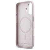 Husa pentru iPhone 16, Karl Lagerfeld Leather MagSafe (KLHMP16SPGMSRPP), roz