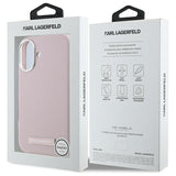Husa pentru iPhone 16, Karl Lagerfeld Leather MagSafe (KLHMP16SPGMSRPP), roz