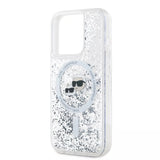 Husa pentru iPhone 15 Pro, Karl Lagerfeld Liquid Glitter MagSafe (KLHMP15LLGKCSGH), transparenta