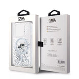Husa pentru iPhone 15 Pro, Karl Lagerfeld Liquid Glitter MagSafe (KLHMP15LLGKCSGH), transparenta