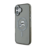 Husa pentru iPhone 16 Plus, Karl Lagerfeld IML MagSafe (KLHMP16MHLSKCK), negru