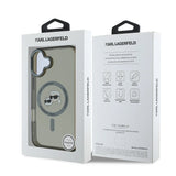 Husa pentru iPhone 16 Plus, Karl Lagerfeld IML MagSafe (KLHMP16MHLSKCK), negru