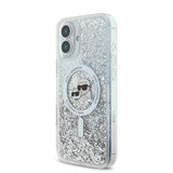 Husa pentru iPhone 16, Karl Lagerfeld Glitter Liquid MagSafe (KLHMP16SLGKCSGH), transparenta