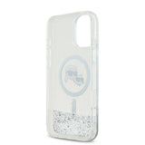 Husa pentru iPhone 16, Karl Lagerfeld Glitter Liquid MagSafe (KLHMP16SLGKCSGH), transparenta