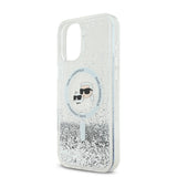 Husa pentru iPhone 16, Karl Lagerfeld Glitter Liquid MagSafe (KLHMP16SLGKCSGH), transparenta
