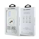 Husa pentru iPhone 16, Karl Lagerfeld Glitter Liquid MagSafe (KLHMP16SLGKCSGH), transparenta