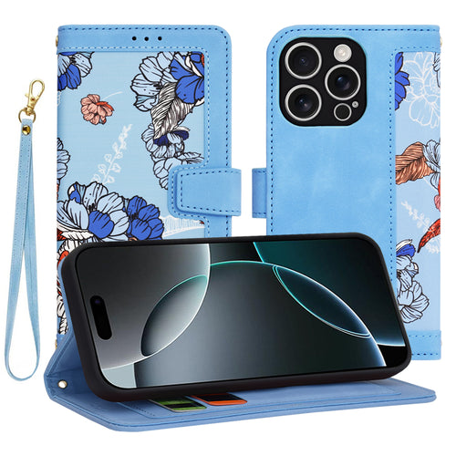 Husa pentru iPhone 16 Pro, Techsuit FlipCraft, bleu