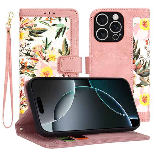 Husa pentru iPhone 16 Pro, Techsuit FlipCraft, roz