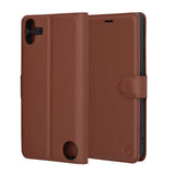 Husa pentru Nothing CMF Phone 1, Techsuit Leather Folio, maro