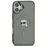 Husa pentru iPhone 16 Plus, Karl Lagerfeld IML MagSafe (KLHMP16MHLSKIK), negru